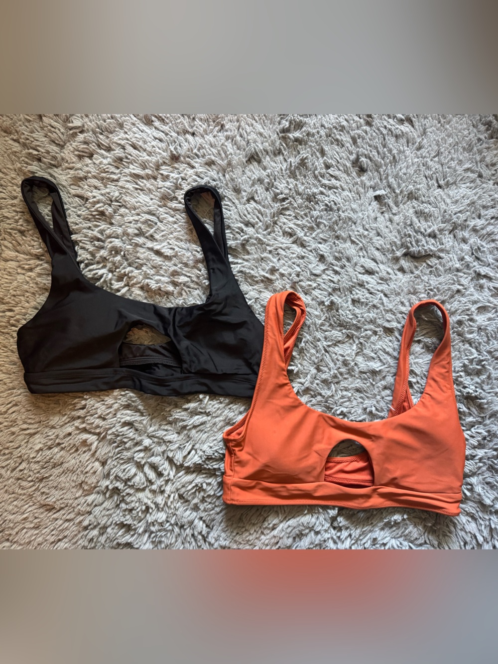 Forever 21 Cutout Bikini Tops - Black & Orange